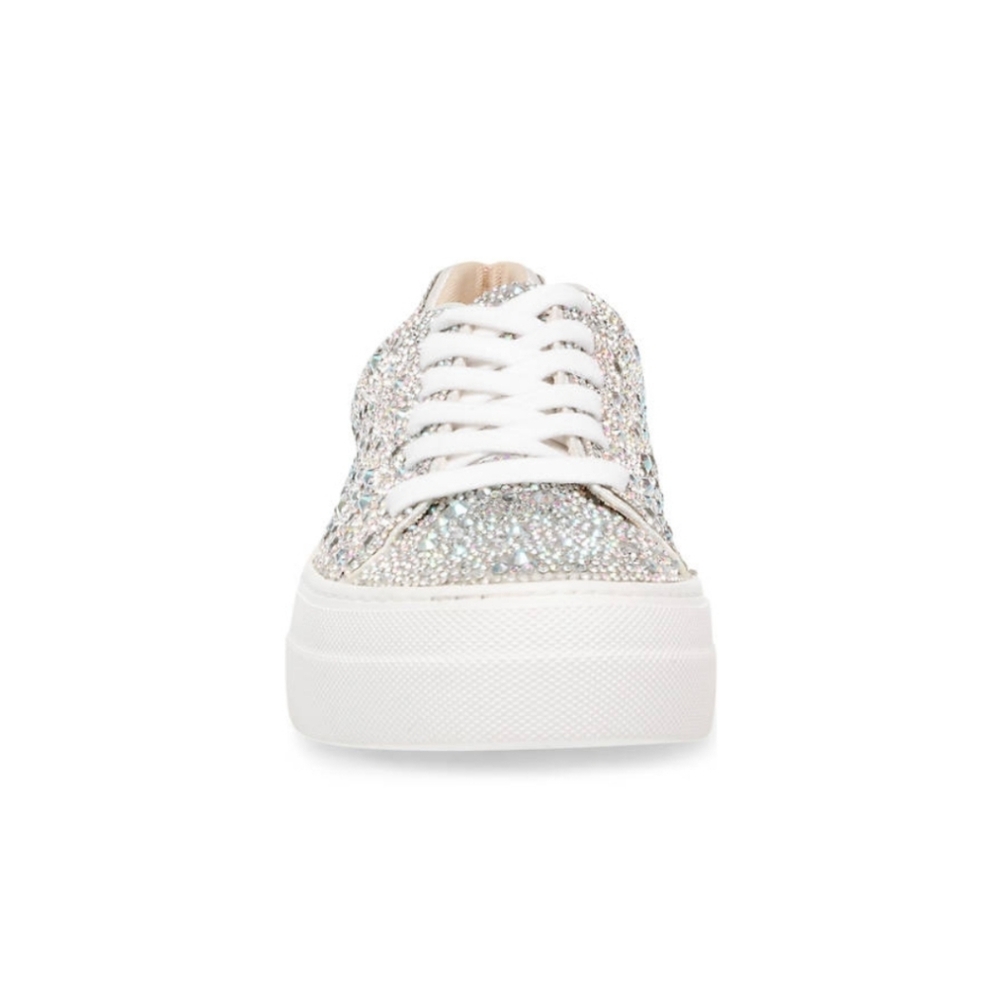 💎 Betsey Johnson Sidny Rhinestone Platform Sneakers Size 7 - Picture 2 of 12